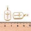 Brass & Shell Pendants KK-N254-207G-3