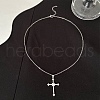 Alloy Full Crystal Rhinestone Religion Cross Pendant Cable Chain Necklaces for Women PW-WG8E4F5-01-4
