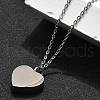 304 Stainless Steel Heart Cinerary Casket Pendant Necklaces NJEW-V002-02P-2
