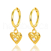 925 Sterling Silver Clear Cubic Zirconia Heart Hoop Earrings MG6658-1-1