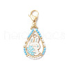 Easter Teadrop Glass Seed Beaded & Alloy Enamel Rabbit Pendant Decorations HJEW-MZ00187-01-2