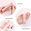 Portable Imitation Leather Chapstick Keychain Holder KEYC-WH0029-56B-3