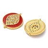 Rack Plating Brass Micro Pave Clear Cubic Zirconia Eye Connector Charms KK-Z063-20G-3