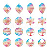 Biyun 32Pcs 8 Style 430 Stainless Steel Filigree Pendants STAS-BY0001-10-2