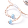 Handmade Dry Pressed Flower Link Bracelet for Girl Women BJEW-C004-01G-3