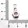 304 Stainless Steel Pave Cubic Zirconia Pendants STAS-B086-12P-04-3