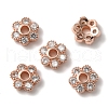 Rack Plating Brass Cubic Zirconia Bead Cap KK-C020-12A-RG-3