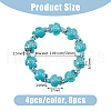 DICOSMETIC 8Pcs 2 Colors Dyed Synthetic Turquoise Tortoise Beaded Stretch Bracelets Set for Women BJEW-DC0001-04-2