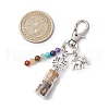 Glass Wishing Bottle with Chakra Natural & Synthetic Gemstone Chips inside Pendant Decorations HJEW-JM03044-3