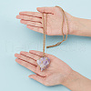 Natural Amethyst Irregular Nugget Pendant Necklace NJEW-AB00004-3