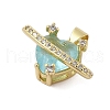Heart Rack Plating Brass with Cubic Zirconia Pendants KK-Z074-44G-2