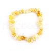 Natural Yellow Jade Chips Beaded Stretch Bracelet for Women PW-WG72437-18-1