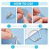 DELORIGIN 4Pcs 4 Styles Brass Micro Pave Clear Cubic Zirconia Fold Over Clasps KK-DR0001-12-3