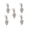 Brass Micro Pave Cubic Zirconia Pendants KK-E068-VB311-4