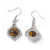 Natural Tiger Eye Vase Dangle Earrings EJEW-A092-01P-03-3