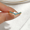 925 Sterling Silver Pave Cubic Zirconia V-shaped Finger Rings for Women DZ3056-2-5