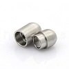 Tarnish Resistant 304 Stainless Steel Matte Surface Magnetic Clasps with Glue-in Ends STAS-O042-C-24-1