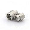 304 Stainless Steel Matte Surface Magnetic Clasps with Glue-in Ends STAS-O042-C-24-1