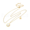 201 Stainless Steel Crystal Rhinestone Sun Star Pendant Necklaces for Women NJEW-F335-03G-2