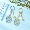 304 Stainless Steel Alloy Acrylic Tennis Keychain KEYC-JKC01218-1