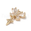 Brass Micro Pave Cubic Zirconia Pendants KK-P301-03C-G-2