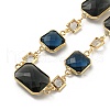 Faceted Rectangle Glass Beads Bib Necklaces NJEW-R263-11G-2