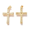 Brass Micro Pave Clear Cubic Clear Zirconia Pendants ZIRC-O038-04G-2