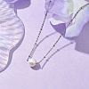 Mother's Day Jewellery Round Natural Cultured Freshwater Pearl Pendant Necklaces NJEW-JN04965-2