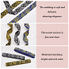 15 Yards 3 Colors Flat Polyester Auspicious Cloud Jacquard Ribbon OCOR-FG000-91-4