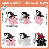 SUNNYCLUE 30Pcs 3 Colors Halloween Alloy Pendants FIND-SC0010-39-2