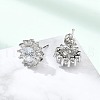 Brass Micro Pave Clear Cubic Zirconia Stud Earrings EJEW-R009-02P-3