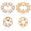 4Pcs 2 Styles Flower/Oval Alloy Rhinestone Detachable Shoe Buckle Clips FIND-FG0003-15-1