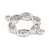 Brass Micro Pave Clear Cubic Zirconia Hollow Flower Connector Charms KK-L229-058P-2