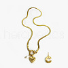304 Stainless Steel Letter and Heart Pendant Necklaces for Women FS-WG694DF-03-1