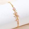 Brass Micro Pave Cubic Zirconia Link Bracelets BJEW-Z122-01G-3