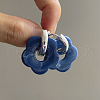 Flower Stainless Steel Acrylic Hoop Earrings FS-WGEB331-22-1
