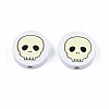 Halloween Printed Natural Wood Beads WOOD-T021-97-4