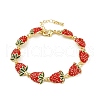 Brass Emenal Link Bracelets for Women BJEW-S175-01G-4