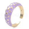 Brass Enamel Cuff Rings RJEW-I077-14G-2