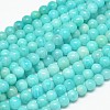 Grade AB Natural Gemstone Amazonite Round Beads Strands G-O017-6mm-08B-1