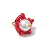 Cylinder Seed Beaded Flower Pendants PALLOY-MZ00705-03-4