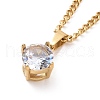 Clear Cubic Zirconia Pendant Necklace NJEW-A004-28G-1
