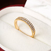 Brass Micro Pave Cubic Zirconia Finger Rings for Women FS-WG59B22-01-1