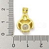 Rack Plating Brass Micro Pave Clear Cubic Zirconia with Enamel Pendant X-KK-B091-37G-02-3