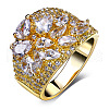 Brass Micro Pave Cubic Zirconia Finger Rings FS-WG4D6DE-01-2