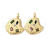 Brass Micro Pave Cubic Zirconia Pendants KK-P308-32G-1