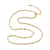 Brass Textured Oval Link Chain Necklaces for Women Men NJEW-F337-04G-2