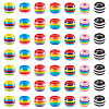 Beadthoven 90pcs 6 colors Opaque Stripe Resin European Beads RESI-BT0001-22-2