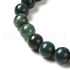 Natural Moss Agate Beaded Stretch Bracelets B072-5-2