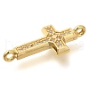 Brass Pave Clear Cubic Zirconia Connector Charms KK-M101-02E-G02-2